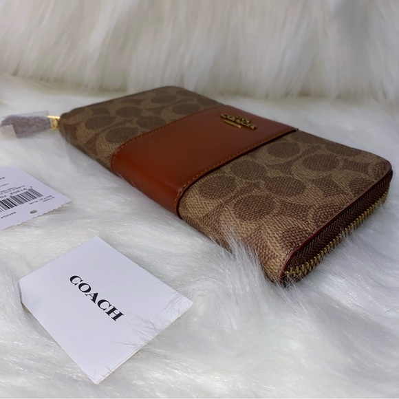 Coach Accordion Zip Wallet In Colorblock Signature Canvas New - Picture 6 of 13
